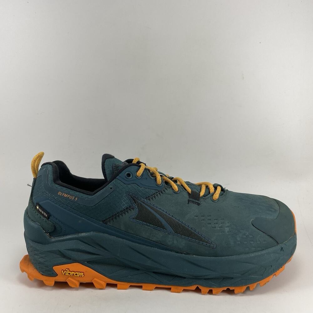 Altra Olympus 5 Blue Orange Trail Running Shoes Mens Size 9.5 Vibram Megagrip